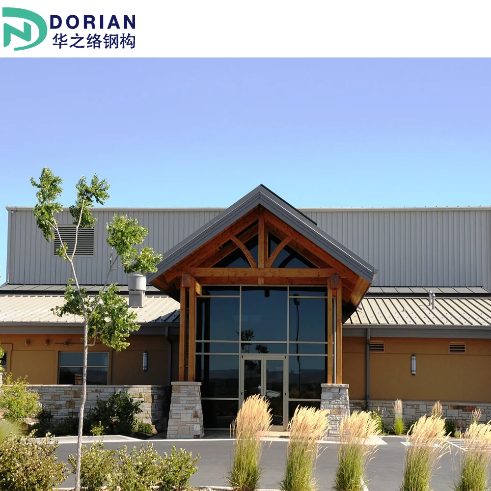 Prefab 2 story Steel Structure buildings roof truss structures Construction commercial building With Cad Drawing