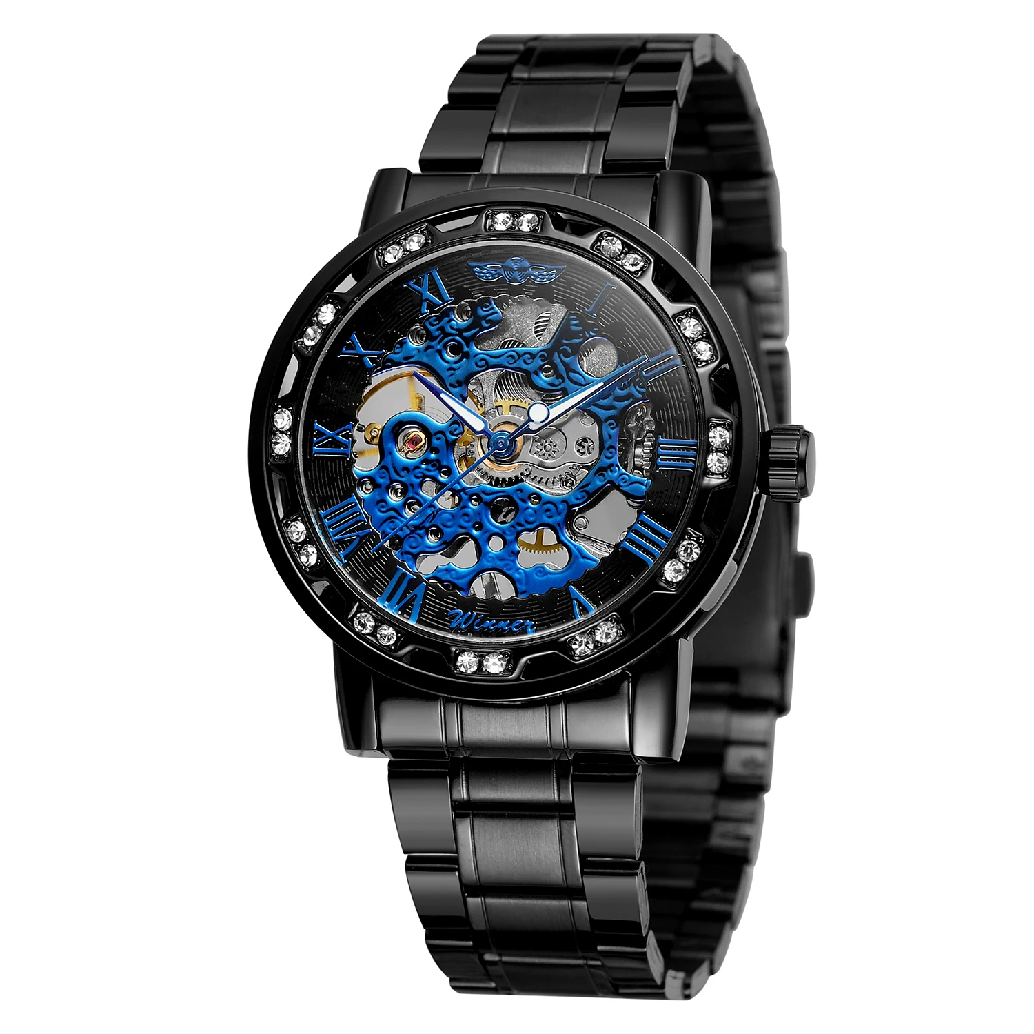 Winner Frosining Brand Best Watches Mechanical For Men Male Stainless Steel Strap Skeleton Analog Bracelet Watches