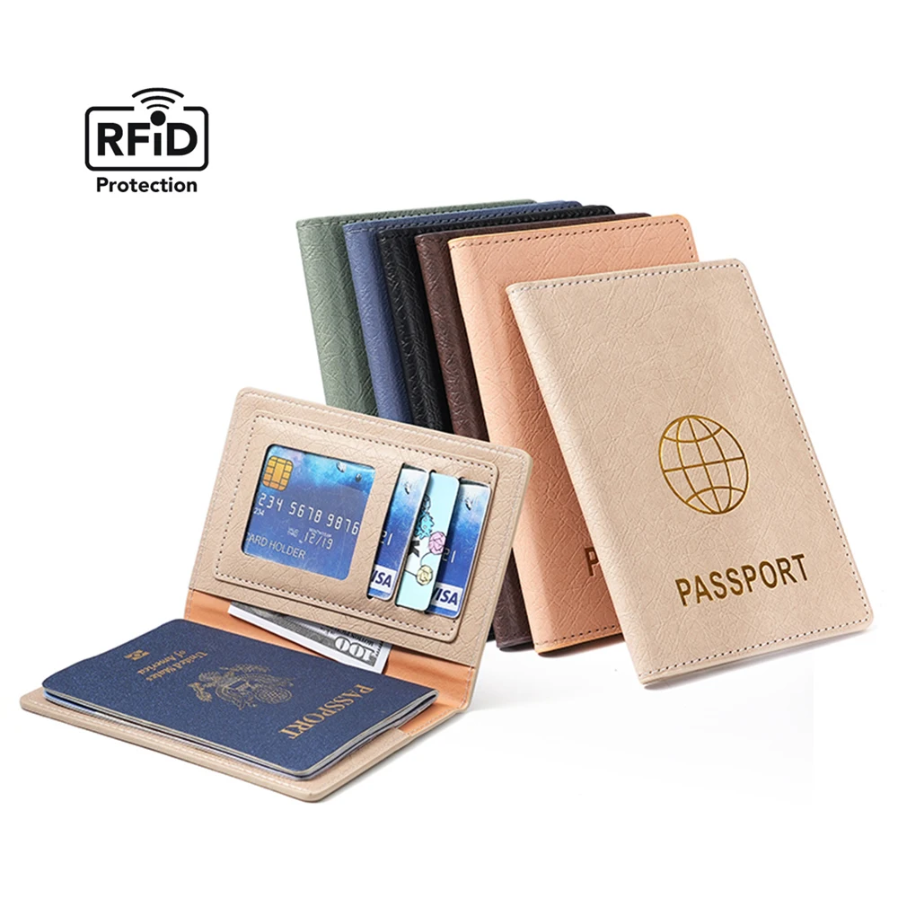 Paper Leather Candy Certificate Passport Holder Wallet Men Passport Case Cover With Logo For Passport Protection