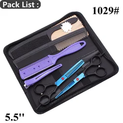Набор парикмахерских ножниц 5,5 дюйма 6 дюймов AQIABI 440C ножницы для стрижки волос филировочные ножницы голубые A1029