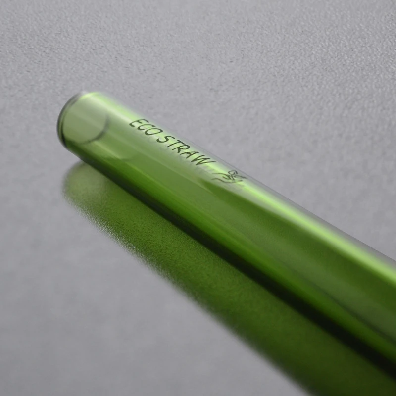 Custom glass straw laser engraving logo reusable straw dishwasher safe