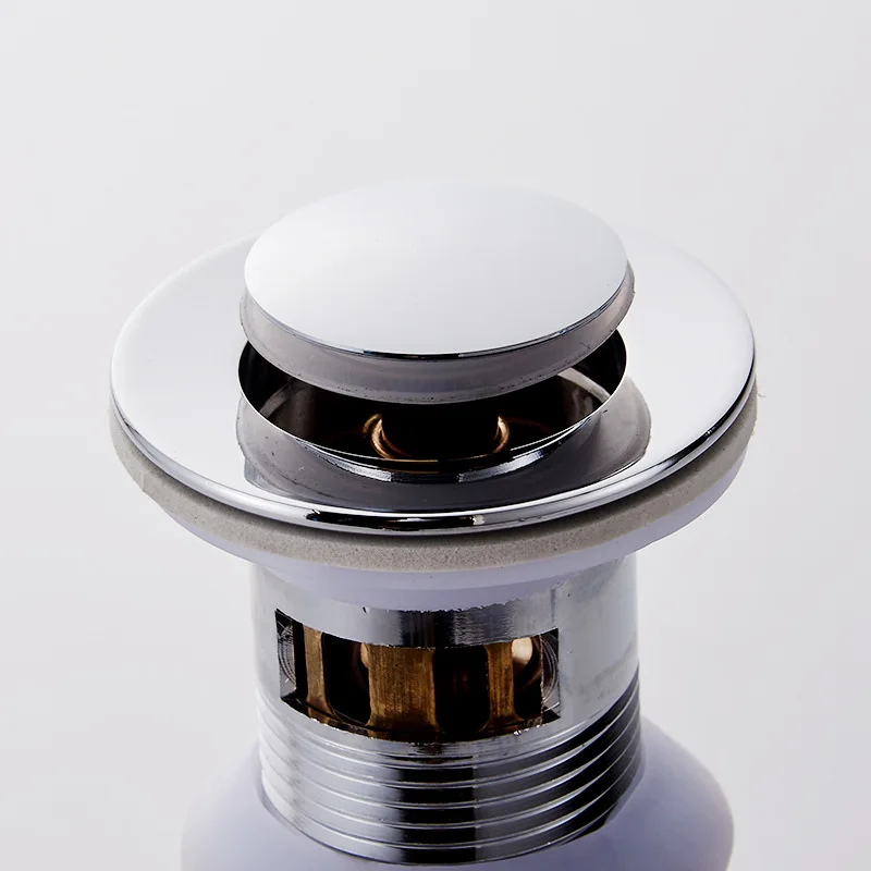 Wholesale Electroplate Gold Drain Wash Basin Push Down Pop-Up Universal Bathroom Stopper Sink Drainer