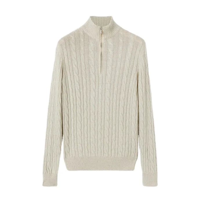 Classical style big cable knit cashmere men sweater