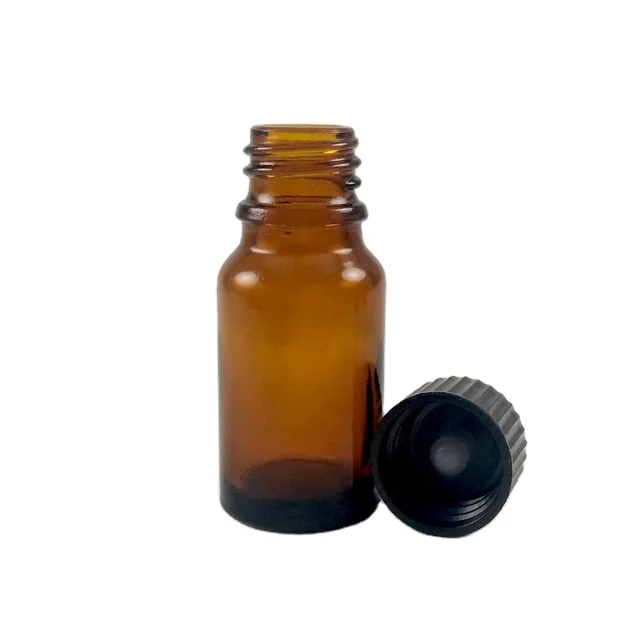 15 ml amber brown glass bottle 15ml 10ml phenolic 18-400 lid cap with polycone liner