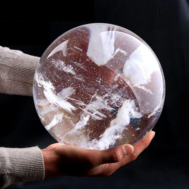 Wholesale white smelting stone big crystal ball feng shui clear quartz crystal ball for decoration