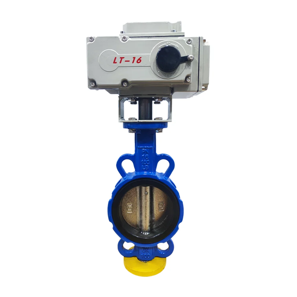 AWWA C504 150LB PN16 wafer type pneumatic actuators control butterfly valve