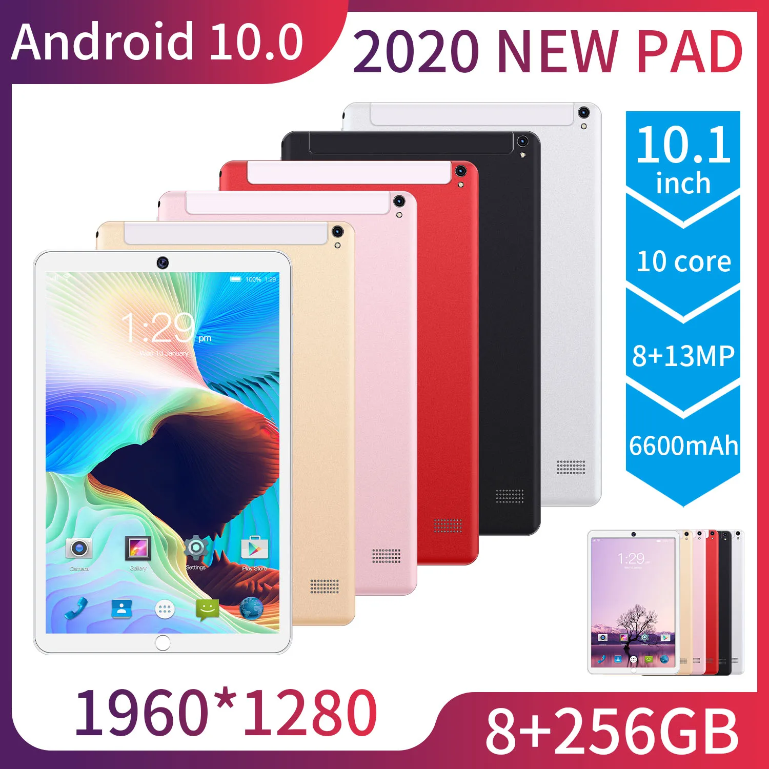 8 ГБ + 256 ГБ Wi-Fi + 4G двойной ОС Windows Android 10,0 планшетный ПК портативный 10,1 дюймов промышленный игровой планшет ПК