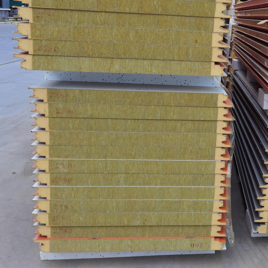 Factory Direct Rock Wool Polyurethane Facade Panel Fireproof Sandwich Panels For Storage