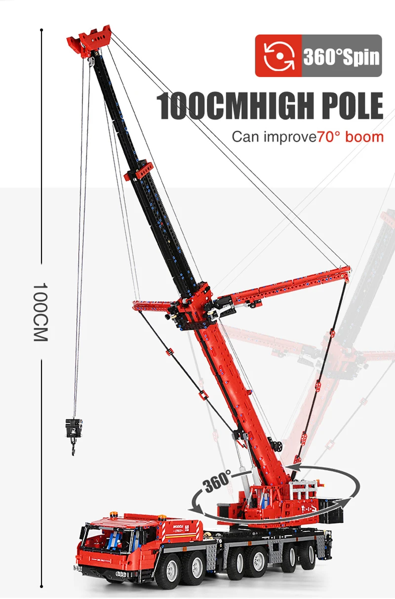 Assembly Brick Toys Kids Birthday Gifts Mould King 17013 Building Bricks Crane Truck Gift Blocks For Children (4)