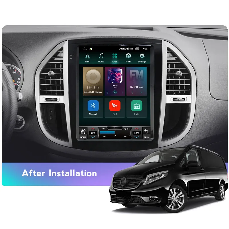 Tesla Style Vertical Screen Android Car Radio For Mercedes Benz Vito 3 W447 2014 - 2020 Car DVD Multimedia Player
