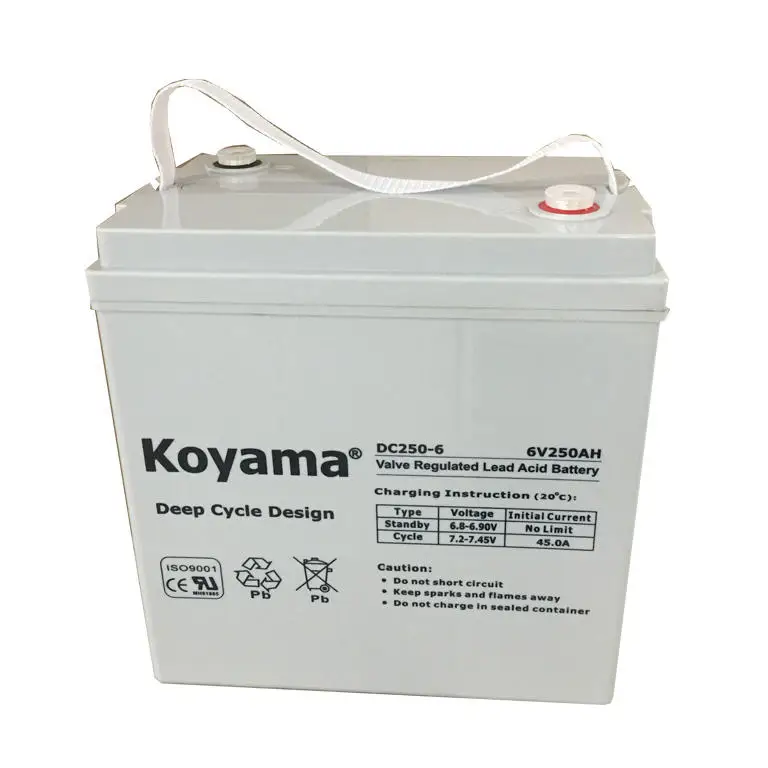 6V 250ah AGM Deep Cycle Motive Power Battery Replace T105/GC2 for Golf Cart DC250-6