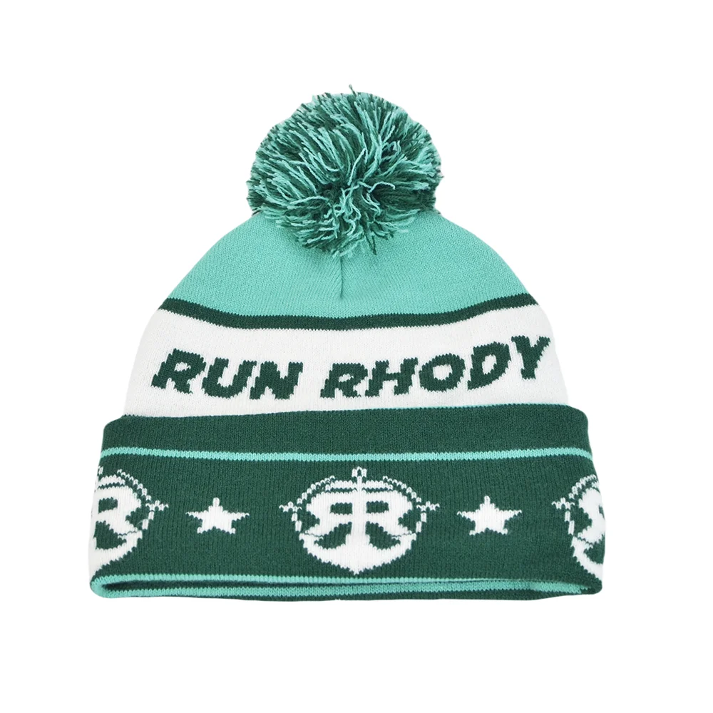 beanie hats custom pom unisex acrylic winter beanie hats custom logo sports jacquard knit hat beanie for men women