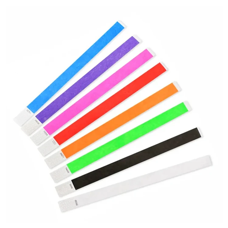 Custom Logo Wrist Band Festival Event Medical Waterproof Tag Bracelet Id Paper Disposable One-Off Vinyl Plastic Pvc Wristband