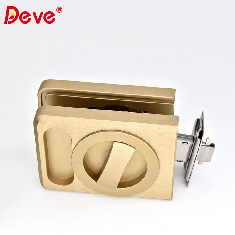 High Quality Aluminum Profile Shining Gold Lever Narrow Framed Sliding Glass Door Lock