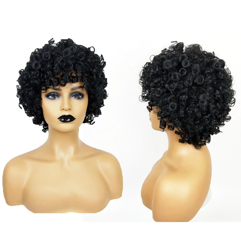 Wig Short Loose Curl Bob Style Brazilian Remy Women Wig Curly Hair
