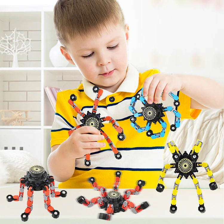2021 trending deformation fingertip spinner fidget toy metal finger spinner gyro sensory stress release toys