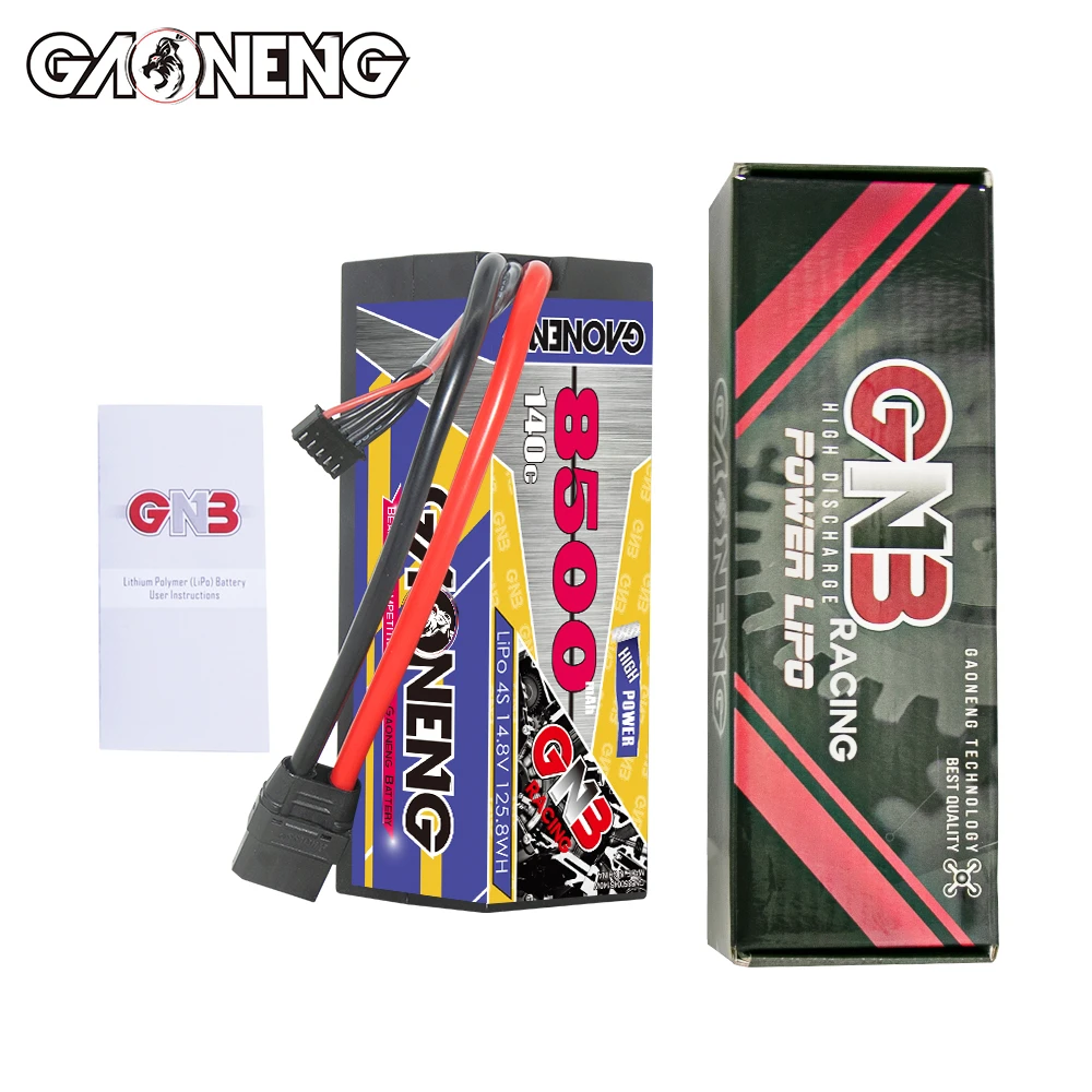 GNB GAONENG 8500MAH 4S 4S2P 14.8V 140C XT90 Cabled Hard Case RC LiPo Battery 1:8 1/8 RC Racing Car Boat Truck Truggy