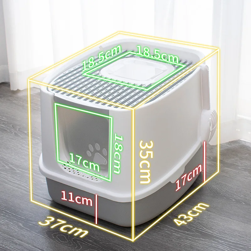 
Manufacturer wholesale Enclosed Anti Splash cat toilet luxury cleaning Cat Litter Box 