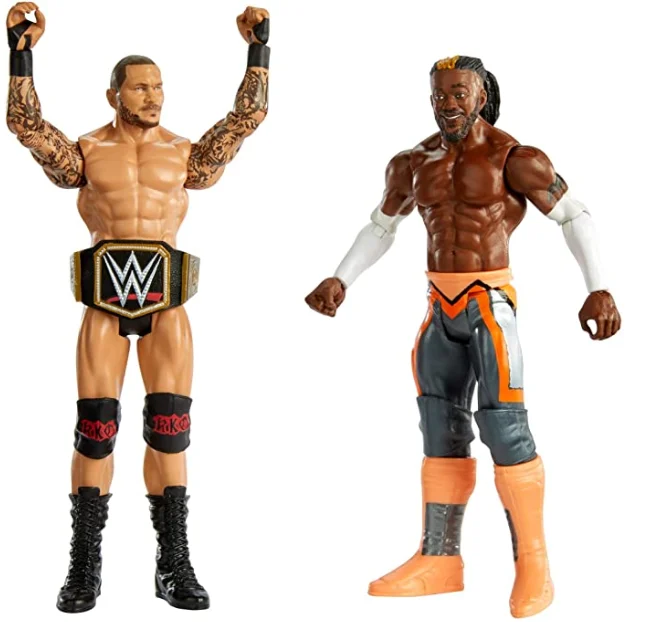 WWE Kofi Kingston Battle Pack Series 67 with Two 6 inch Articulated movable plastic custom Action Figures Ring Gear