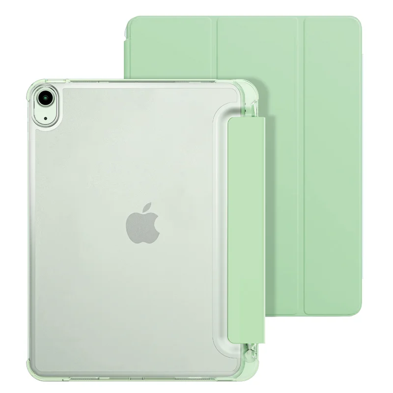 2021 Anti-fall PU Leather Clear PC Smart Folio Tablet Shell Flip Case For iPad Mini 6 8.3 inch