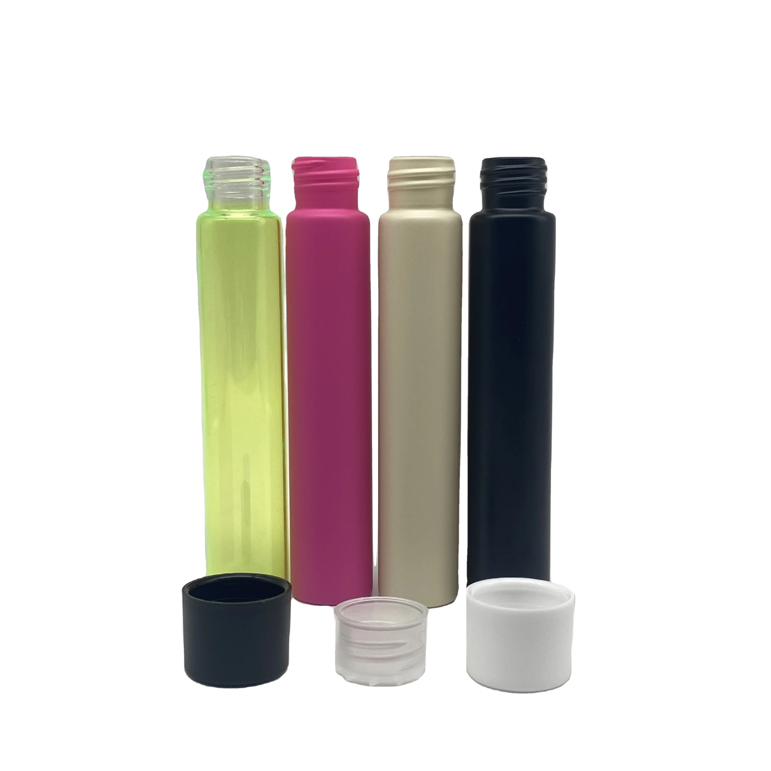 custom printed 100mm glass material smell proof cr transparent storage tube with child resistant screw lid