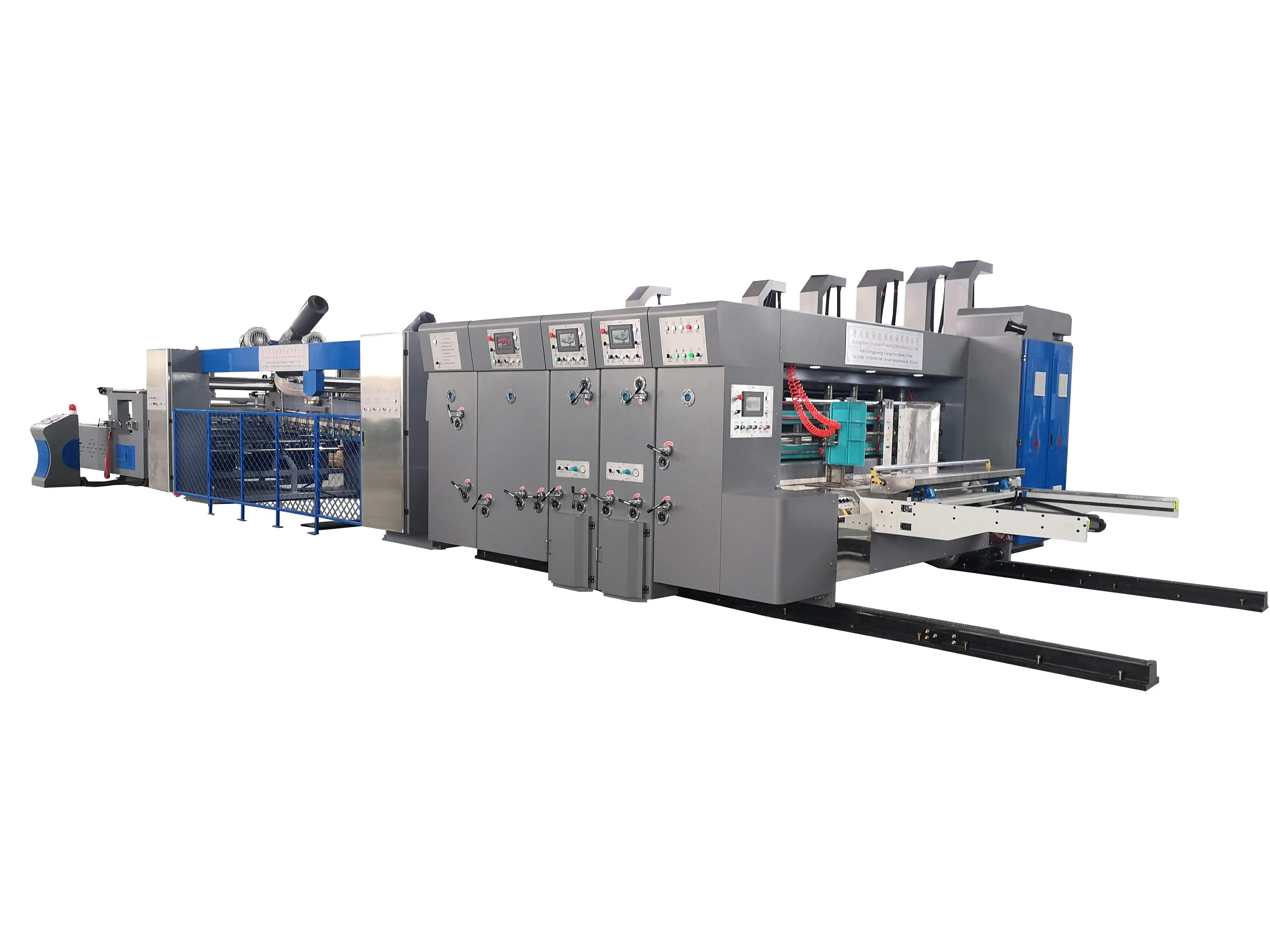 Automatic corrugated packing printing slotting folder gluer strapping machine manufacturer