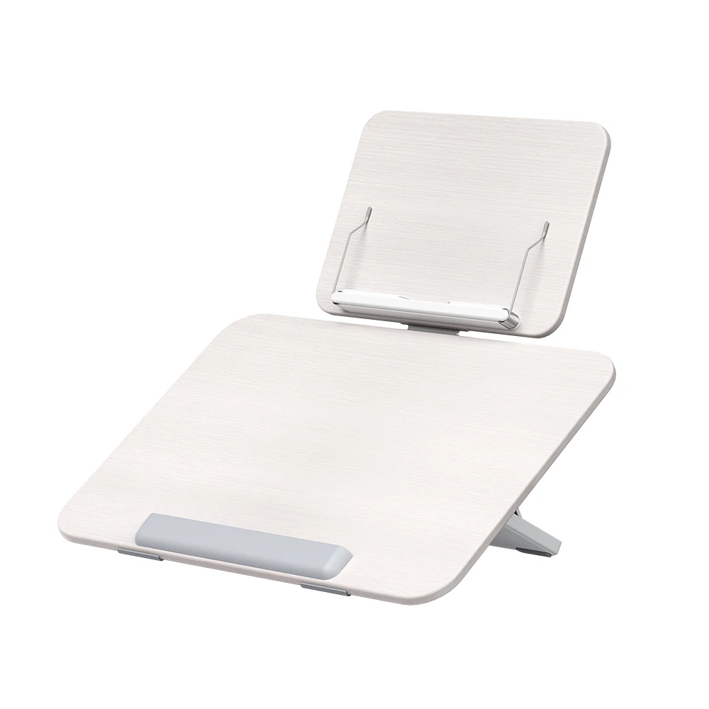 YD-13S Wooden Book Stand Hands Free Reading Recipe Cookbook Tablet Holder Adjustable Metal Page Holders with Grips Book Easel