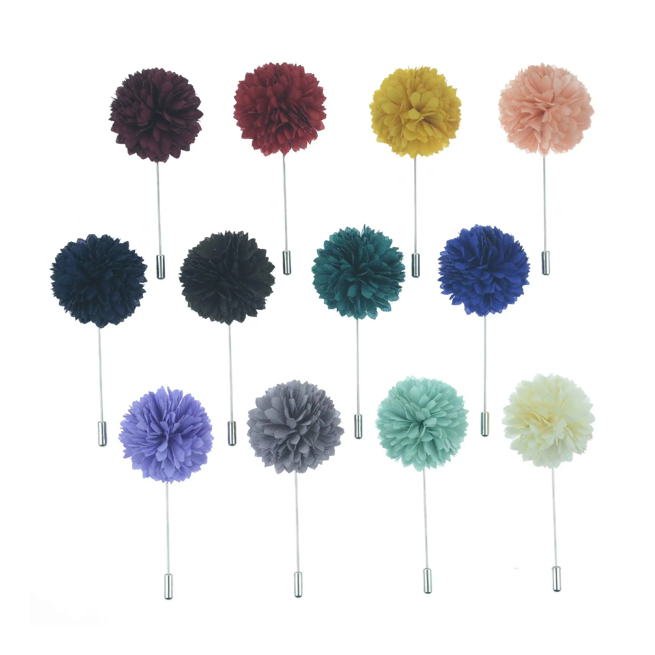 
Handmade Flower Brooches Pin Lapel Camellia Gold Plated Flower Brooch Pin Fashion Boutonniere Stick Chiffon Brooch 