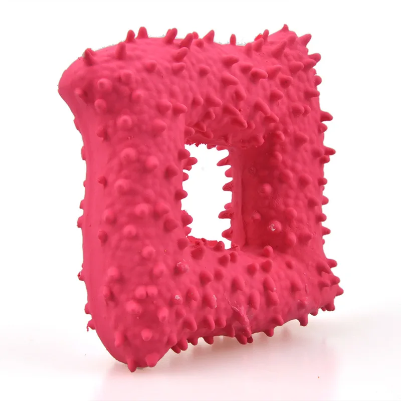 Pet Latex Toys Square Latex Sounding Toys With Prickly Bones Bite Resistant Tooth Cleaning Dog Toys