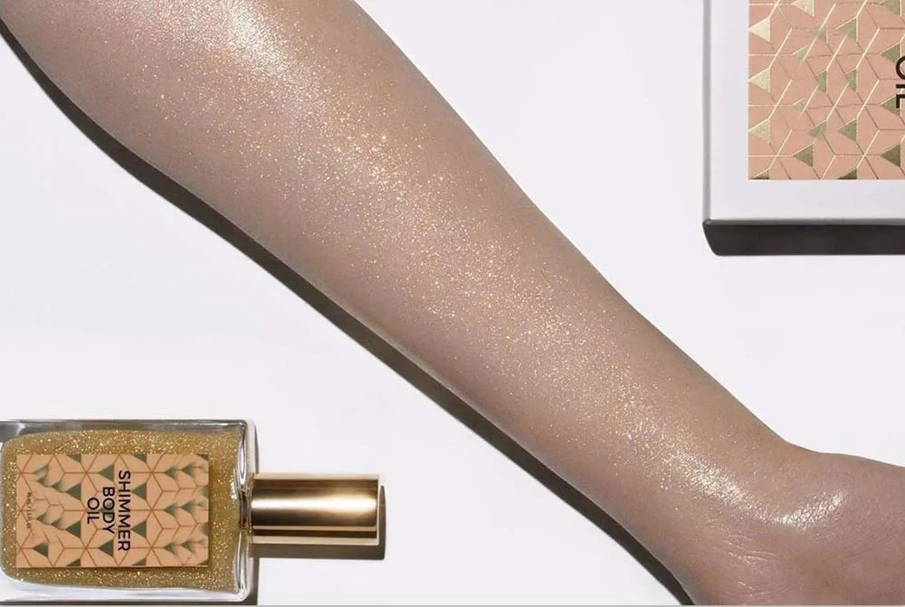 Hot sale private label waterpoof body glow shimmer body oil