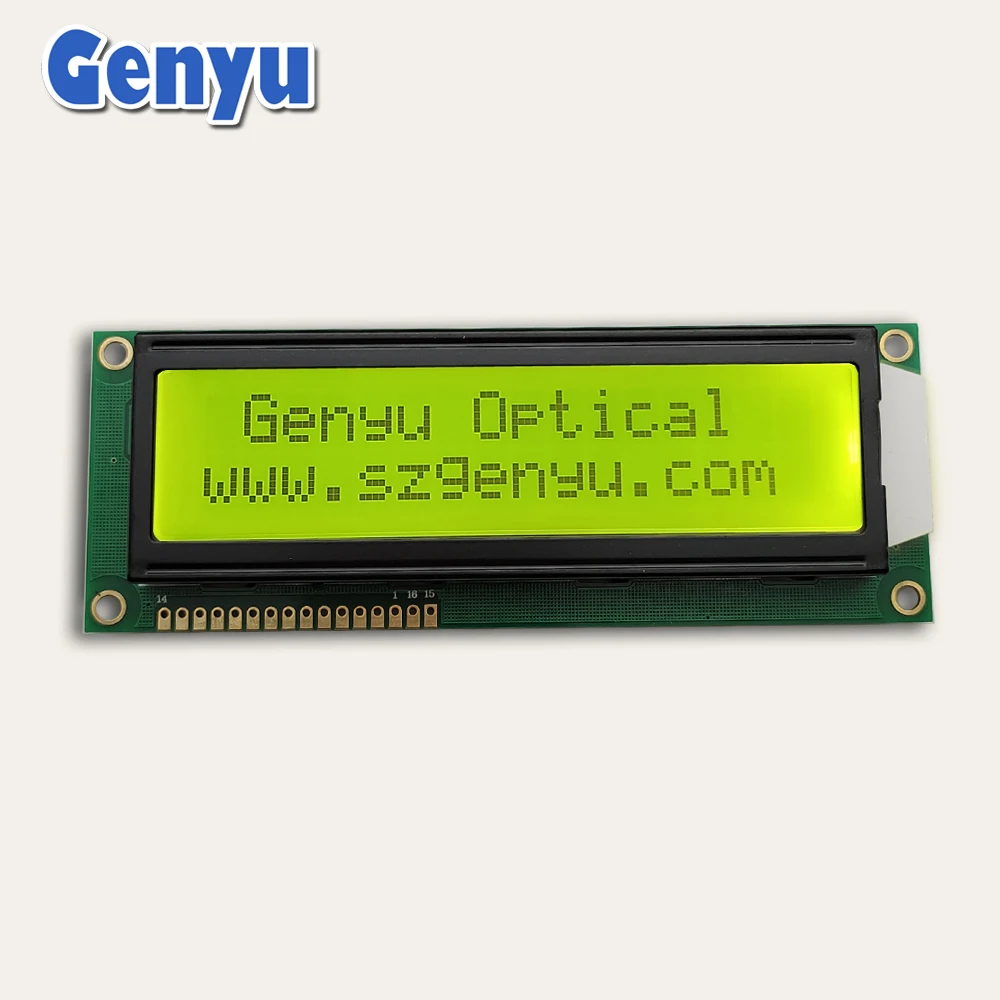 Genyu Big Size 16x2 lcd display module STN Yellow Green Positive lcd 1602 Character Displays with Backlight