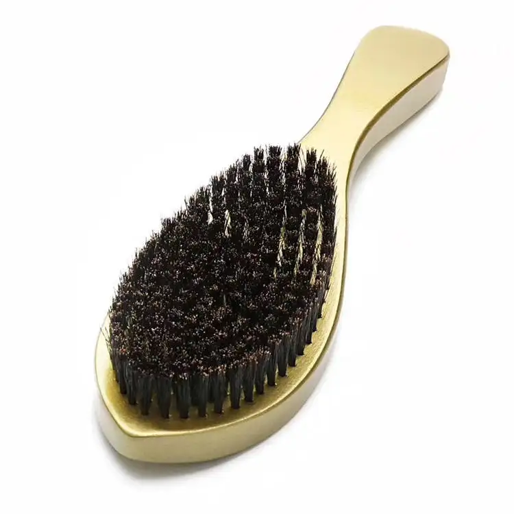 
Low MOQ custom logo hair beard brush hair wood curved comb with handle 