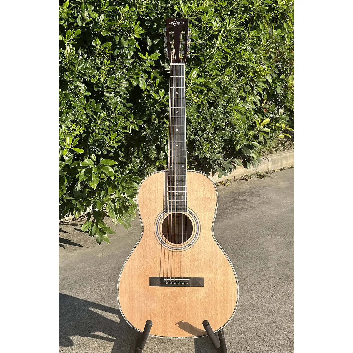 Aiersi brand 38 inch high quality all solid mahogany acoustic guitar with gloss painting