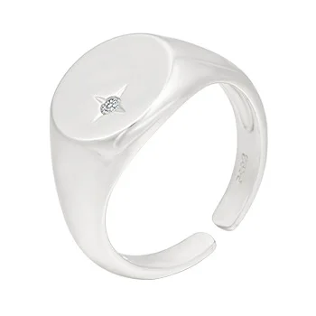 Wholesale Custom 925 Silver Rings Jewelry Women 18k Gold Plated Sterling Silver Star Ring