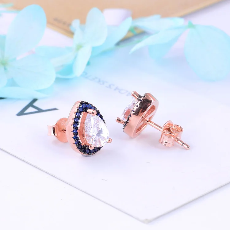 POLIVA Statement Earring Women Designer Korean Fashion Sterling Silver Zircon Stud Earrings For Women Studs Earrings Jewelry