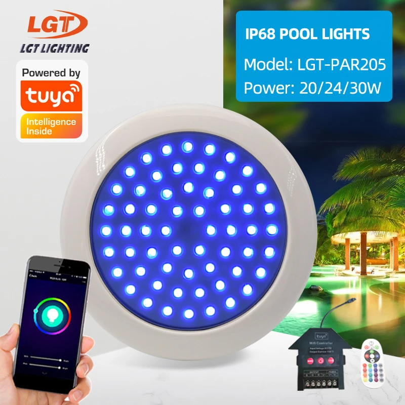 Ультратонкая Смола Fil светодио дный Светодиодная лампа для бассейна DC12V RGB Smart App WiFi Tuya управление светильник для бассейна