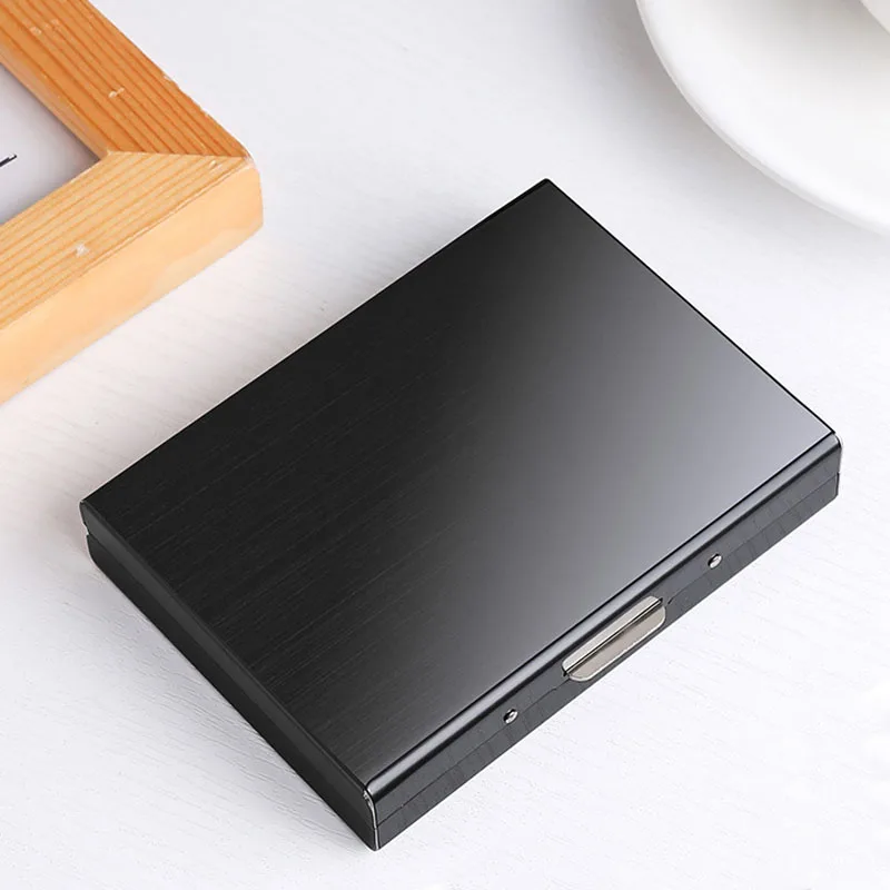 10 Cards RFID Secure Credit Card Holder Metal Card Wallet with 10 Inner Slots With PU Leather