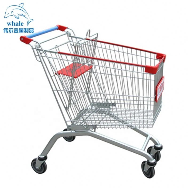 Wholesale Shopping steel convenient folding shopping trolley supermarket cart Mobile Shopping Carts Trolley