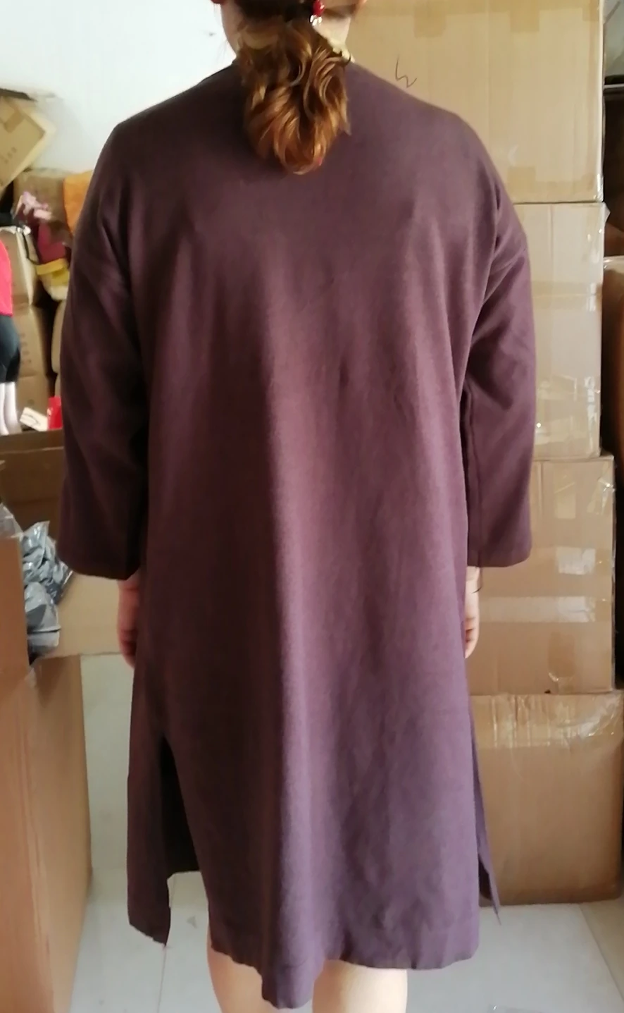 
2021 Cheap Solid color knitted longsleeve Plus Size cardigan sweater women 