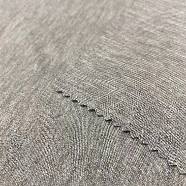 Сертификат GRS однотонная Экологически чистая Меланжевая ткань из органического вязания 95 бамбука 5 спандекс для спортивной одежды