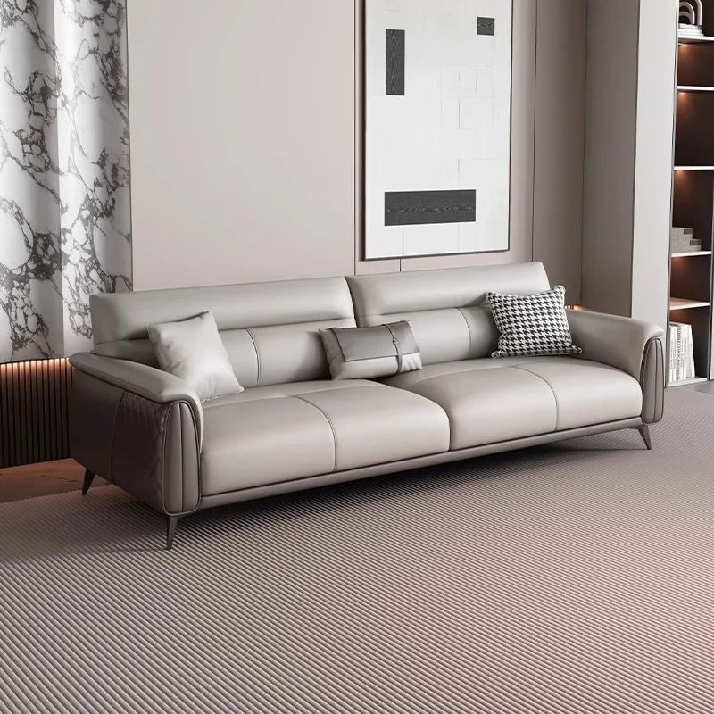 Европейский роскошный современный кожаный угловой диван для гостиной офисные диваны