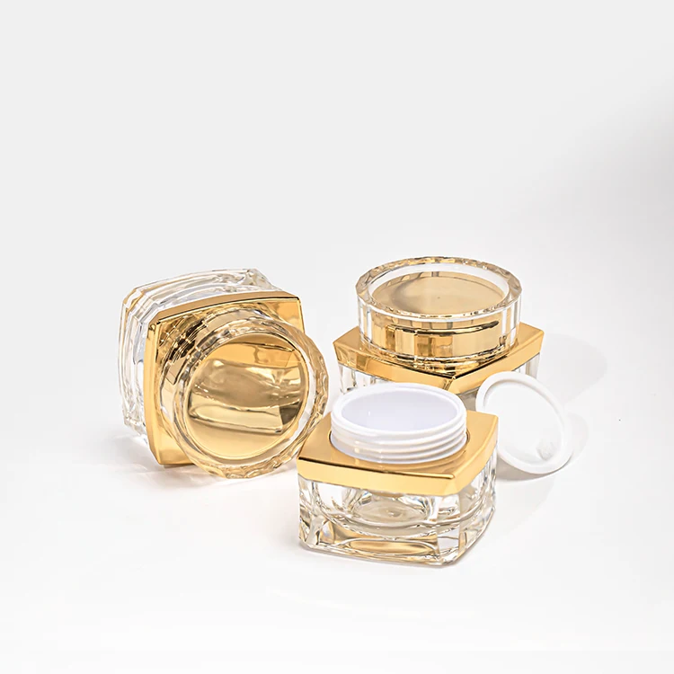 5 г 10 г, оптовая продажа, квадратная эко-пластиковая упаковка, Акриловая банка для косметики, контейнеры для крема