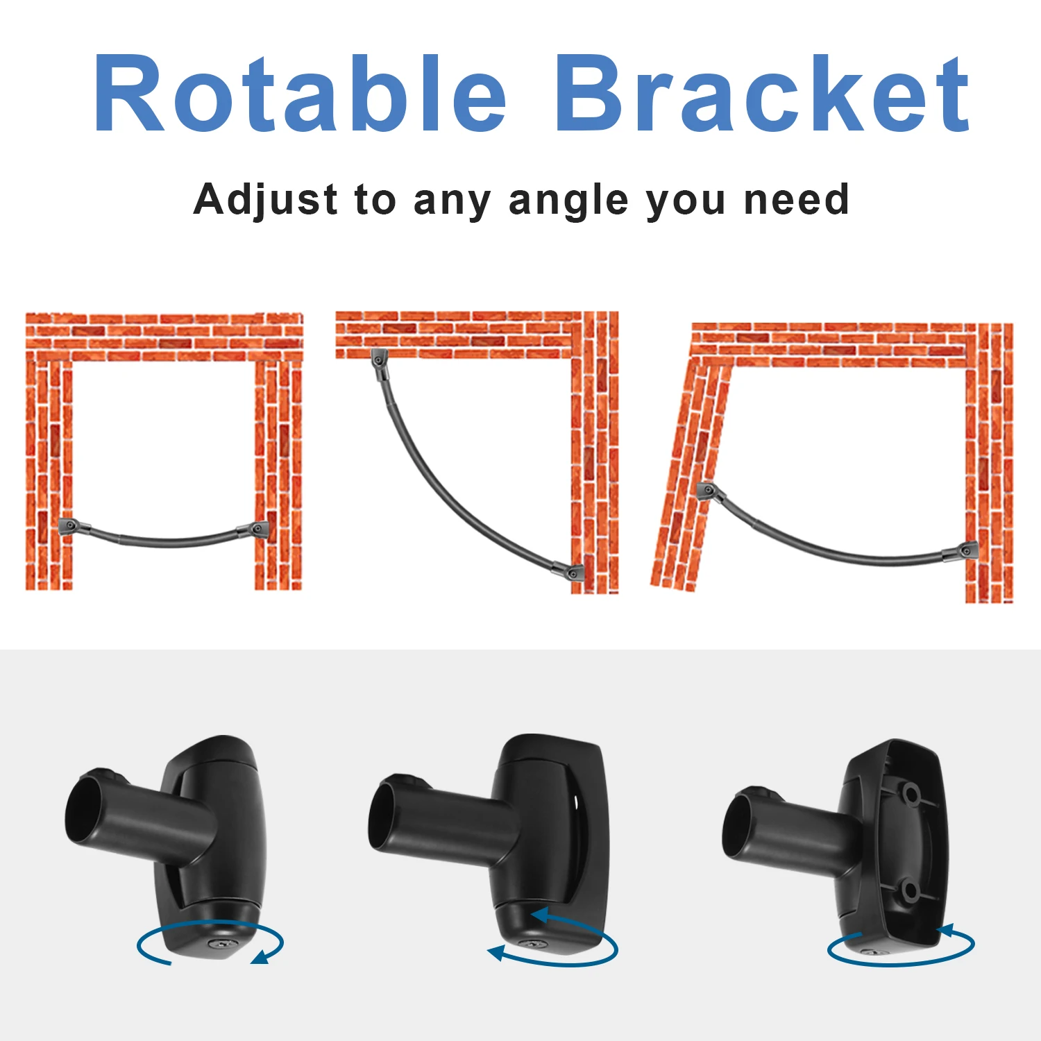 Curved Shower Curtain Rod Adjustable Black 48-72 Inch Wholesale Shower Accessories Rustproof Curved Shower Curtain Poles