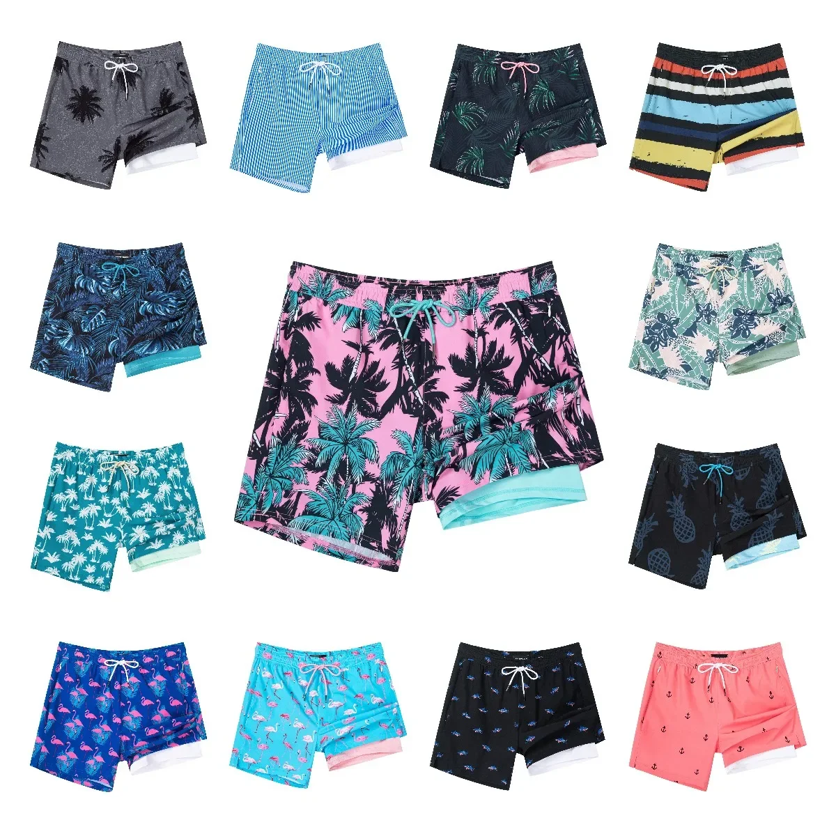 Custom high quality 4-way stretch beach swim trunk camo short pants poly spandex shorts beach board mens shorts