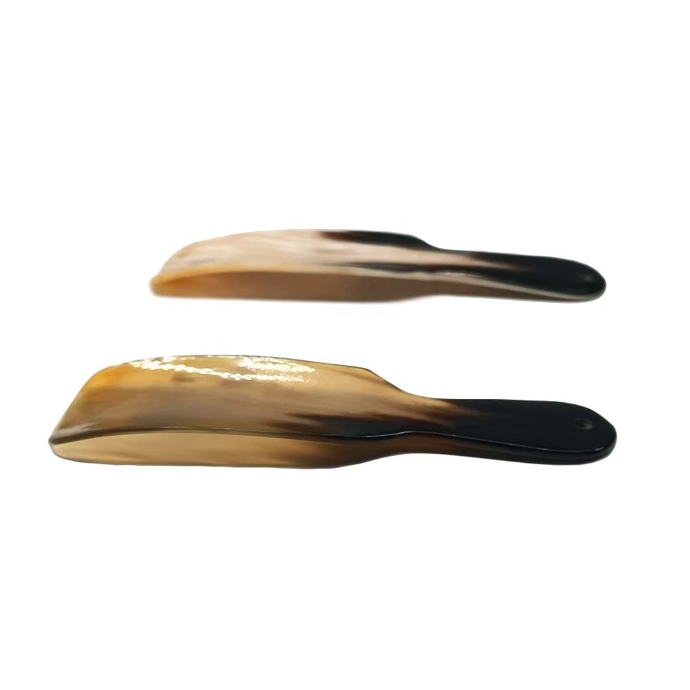 Strong shoe wearer short natural cattle horn spoon shoehorn portable shoe pump lazy old people polishing shoe horn CH02SH