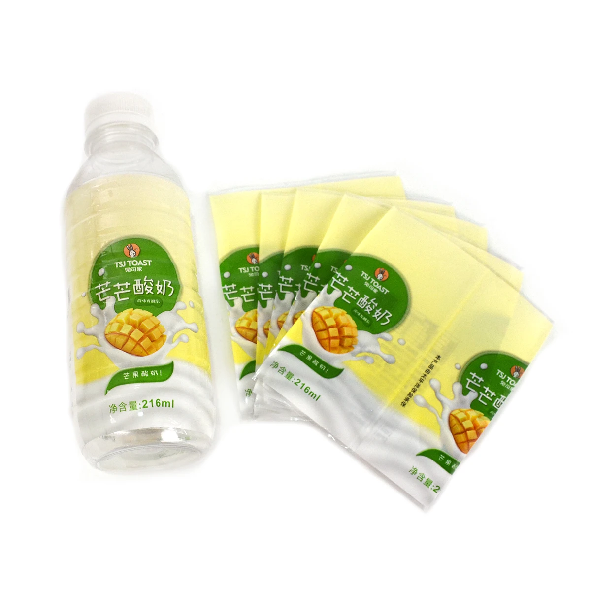 Private Label Products Plastic Bottle Label Roll Heat Shrink Sleeve Wrap Label for Beverages Yogurt Bottle Packaging