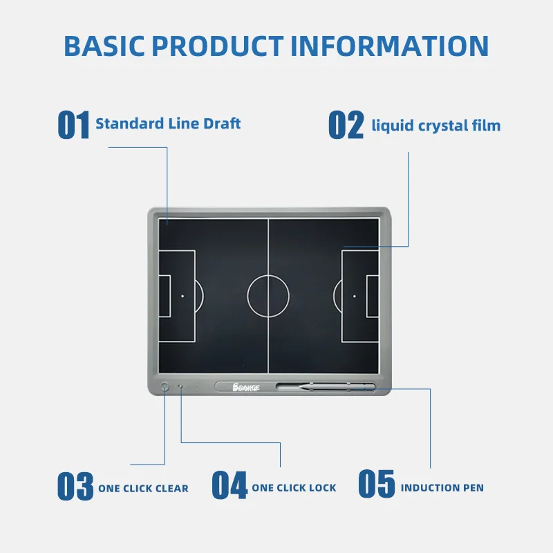 Hot Sale LCD Portable 15inch Football Basketball Training Electronic Tactical Board Blackboard Magic Drawing Board