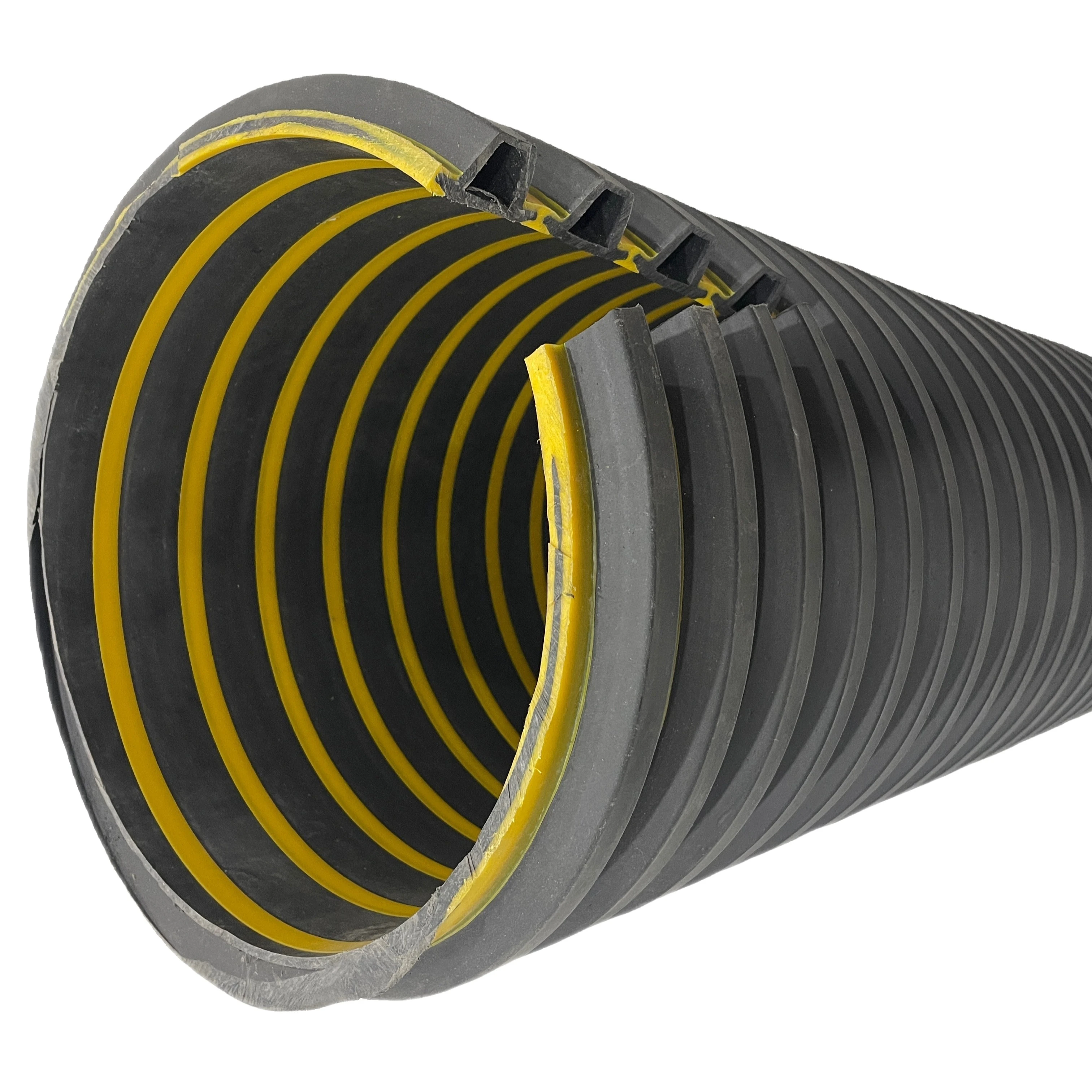 pipe factory UPE-T dn500 double wall reinforced drain plastic pipe sewage treatment sewer installation sewage plastic pipe