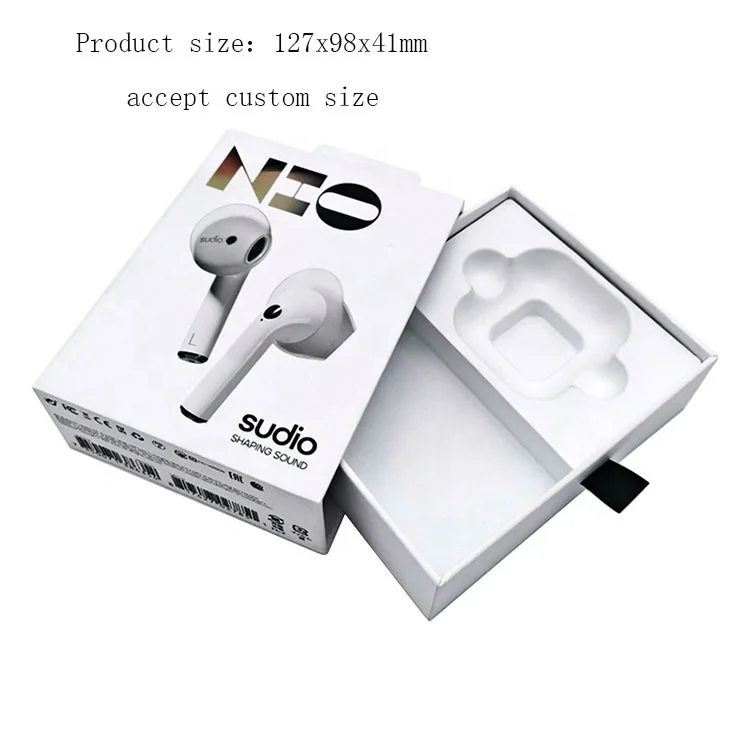 Изготовленная на заказ роскошная белая коробка для наушников от a6s Заводская упаковки электронных продуктов с индивидуальным логотипом