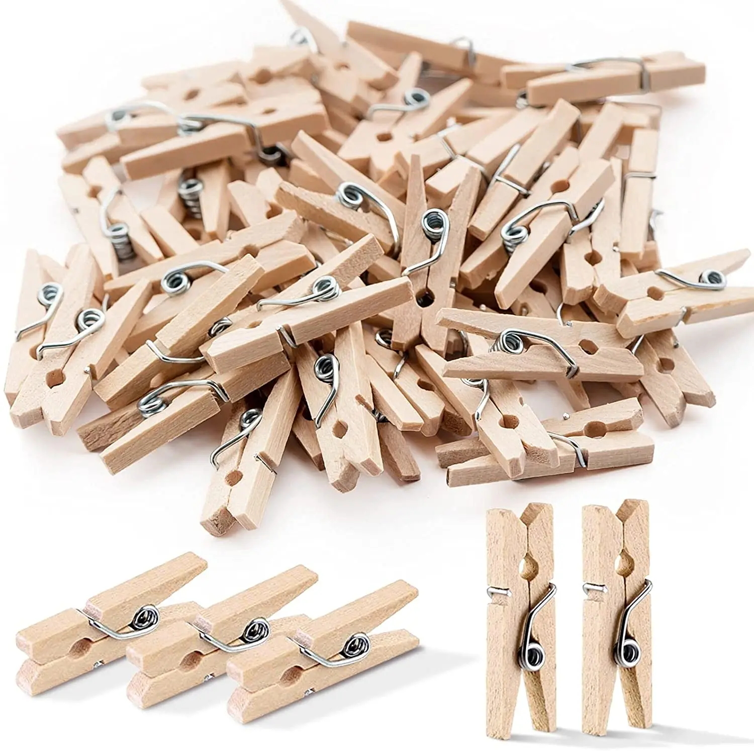 Tailai Natural Wooden Clothespins Multi-Function Clothespins Photo Paper Peg DIY Wooden Pin Clips Wooden.